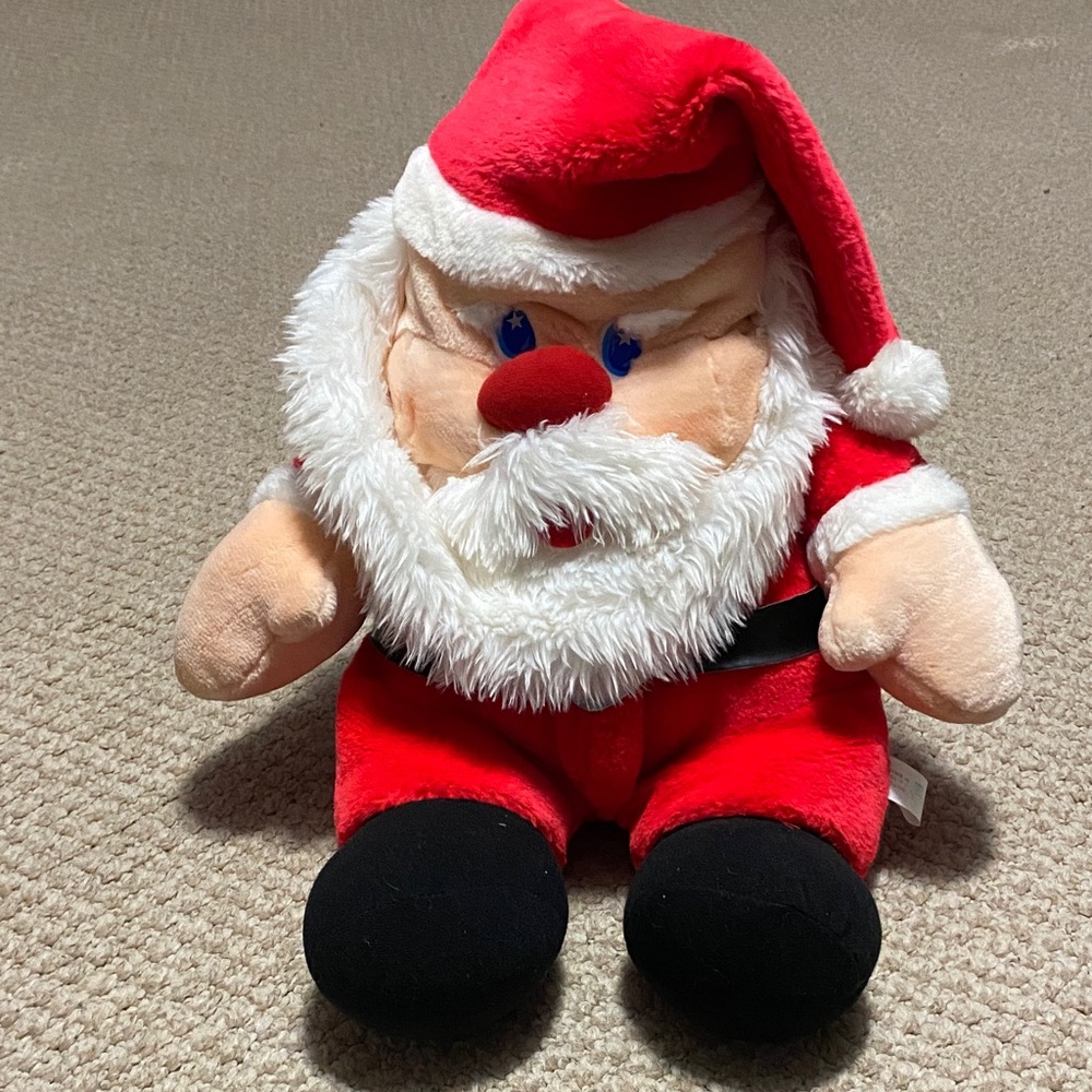1989 vintage Jolly Santa Claus Plush Toy made by well-made toy mfg corp